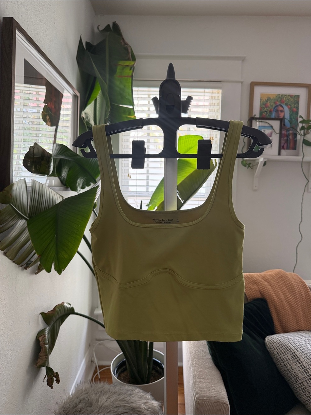 Abercrombie & Fitch Olive Green Scoop Crop Tank